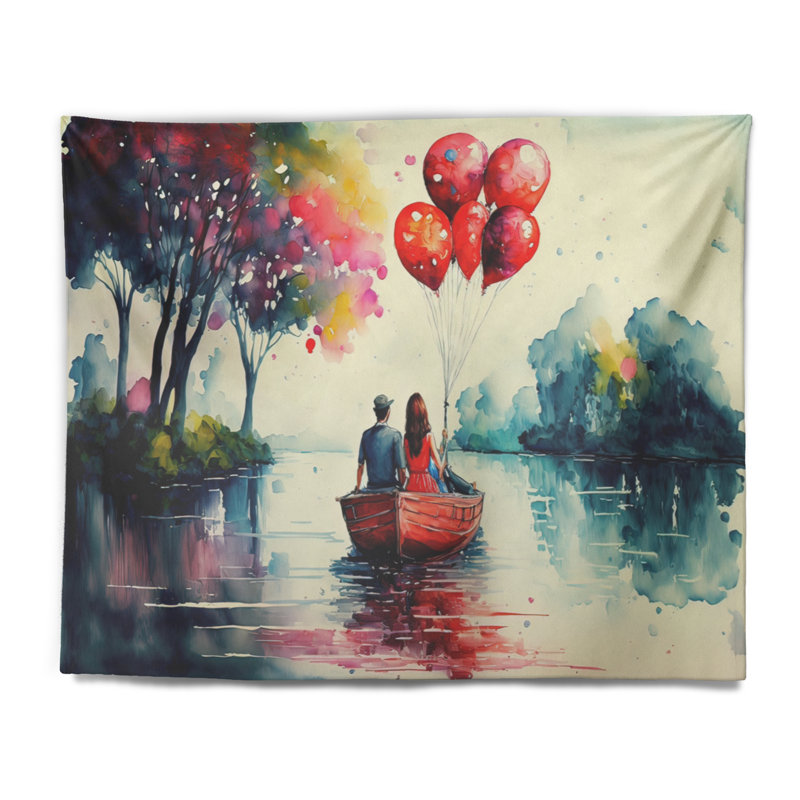 Tapisserie en polyester avec punaises, H 50 po x l 60 po