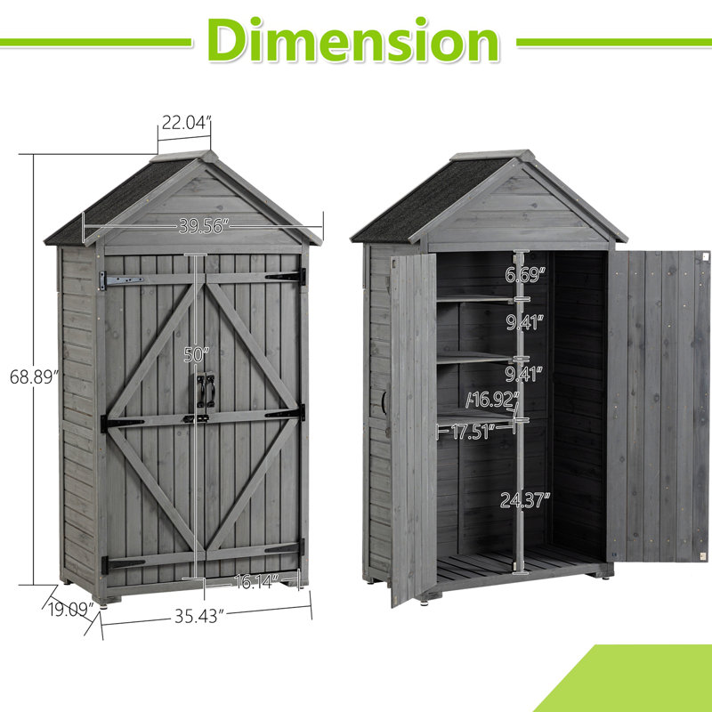 Remise en bois Byan, Gris