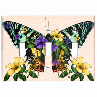 Patterned 3 - Gang Toggle Light Switch Standard Wall Plate
