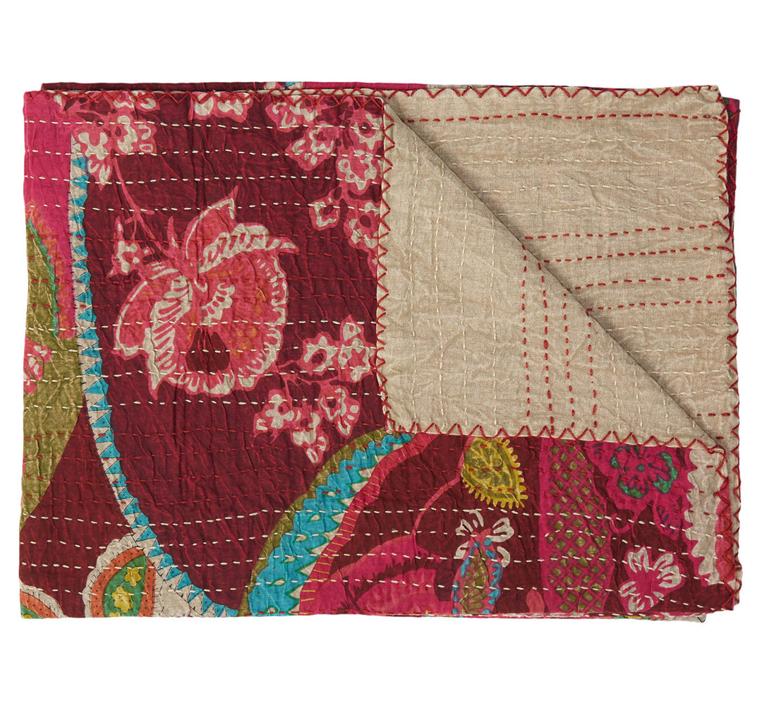 Kantha Handmade Throw Blanket Taj Hotel