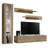 Wabasso 85" Modern Floating Wall Mounted Entertainment Center with 16-Color LED Lighting, High Gloss Finish-1536905745