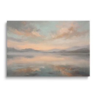 Tableau multicolore sur toile représentant un paysage de reflets lacustres, œuvre d'art murale picturale pour salon, salle à manger et chambre.