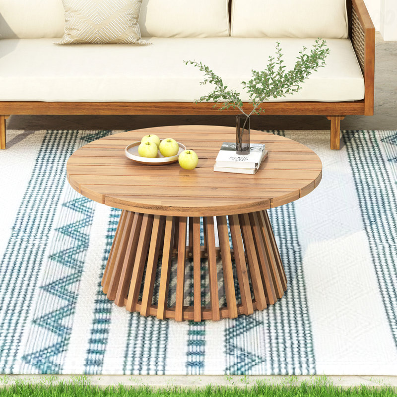 Table basse de patio en bois d'acacia