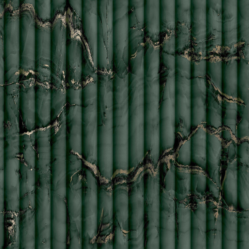 Imitation Group Fluted Marble Wallpaper, Deep Green