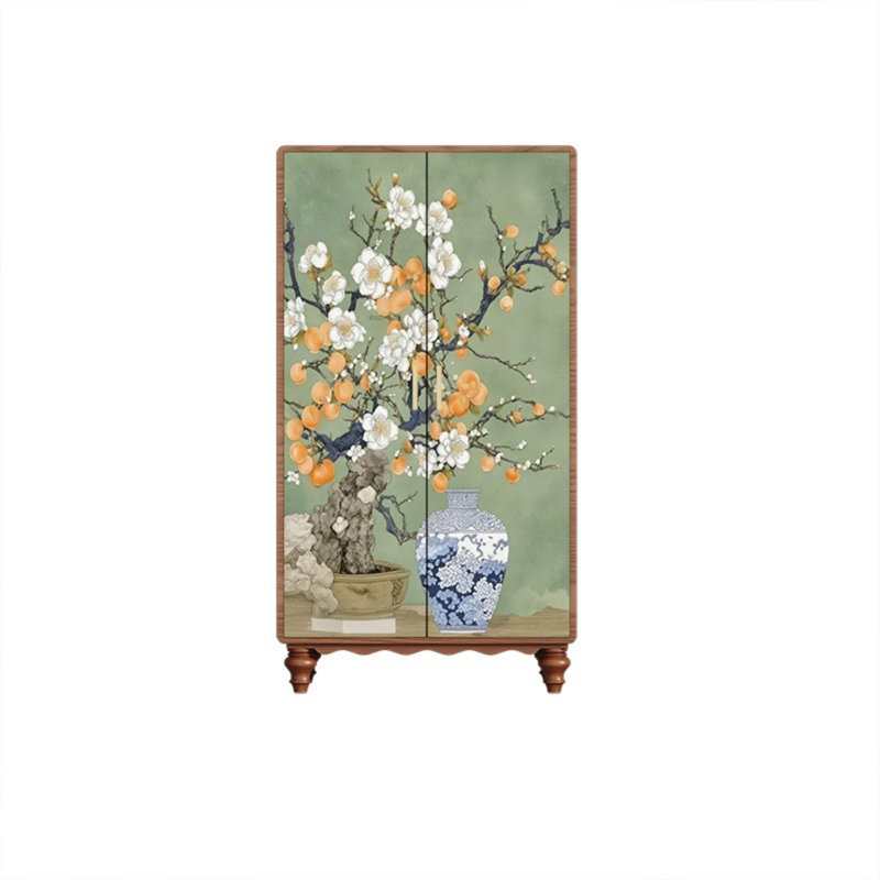 Garde-robe moderne pour chambre double, Noyer / vert