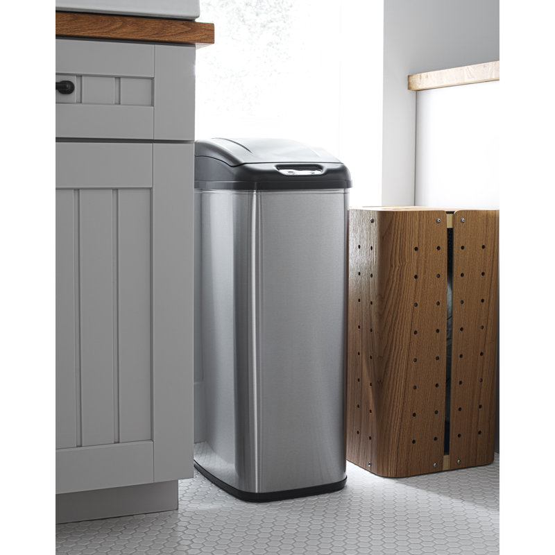 Nine Stars 13.2 Gallon Stainless Steel Slim Motion Sensor Trash Can