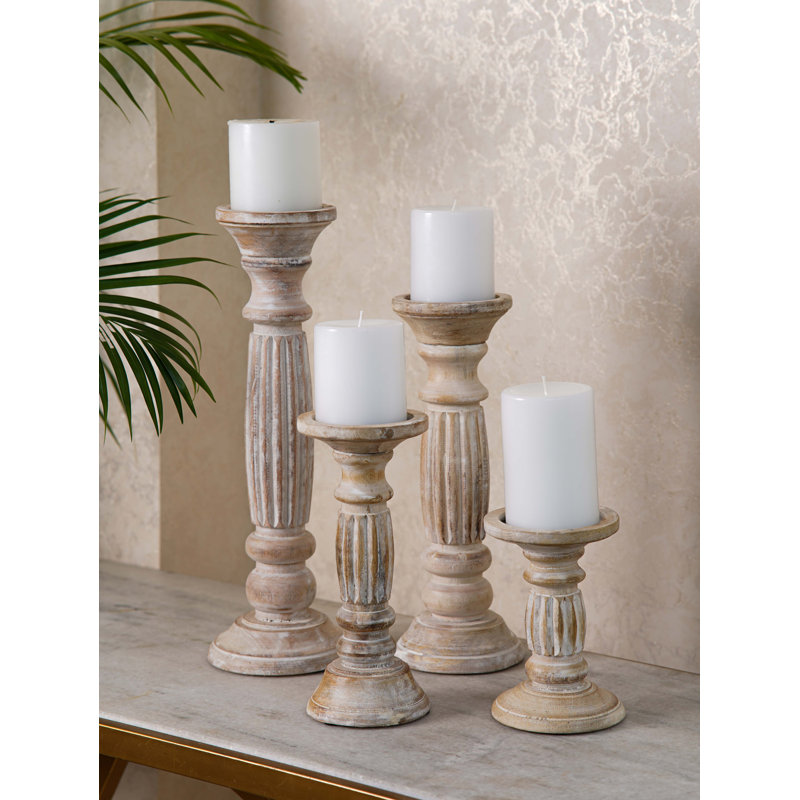 Pilier en bois 15 po, 6"/9"/12"/15", 4, Blanc antique_2