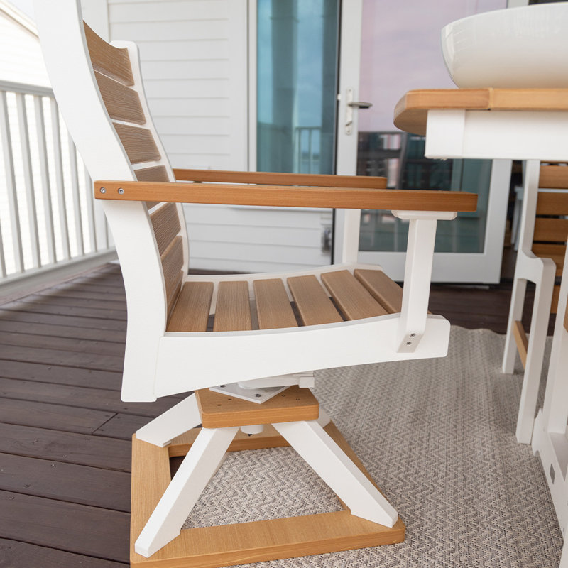 Bristol Outdoor Dining Armchair, White/Antique Mahogany