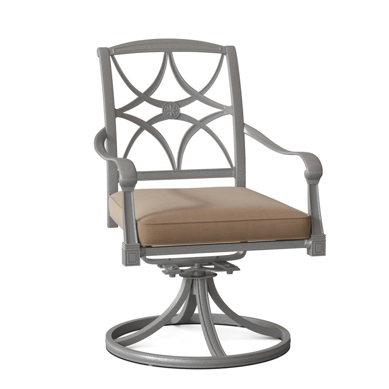 Wiltshire Outdoor Lounge Chair, Canvas Heather Beige Sunbrella® Canvas, 19.25", Pewter