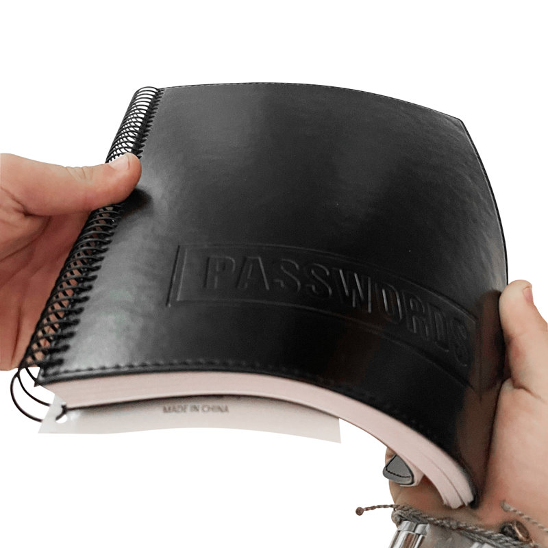 Large Password Keeper Notebook, Executive Black