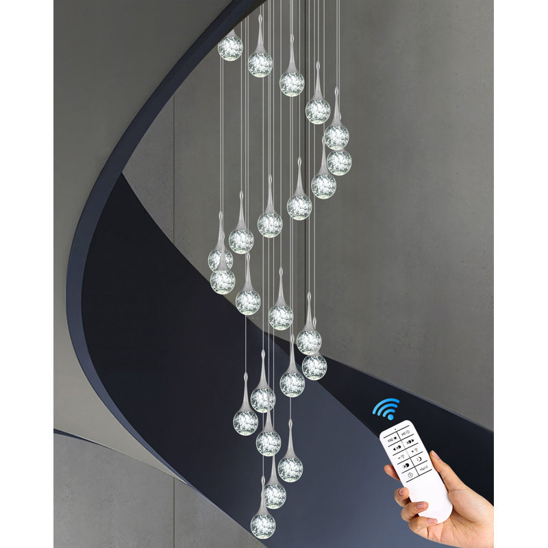 Lustre boule de cristal 24 lumières DEL 