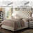 Linen Fabric Upholstered Bed Frame with Adjustable Headboard/Chesterfield-Styled/Wood Slat Support-554694760-554694763