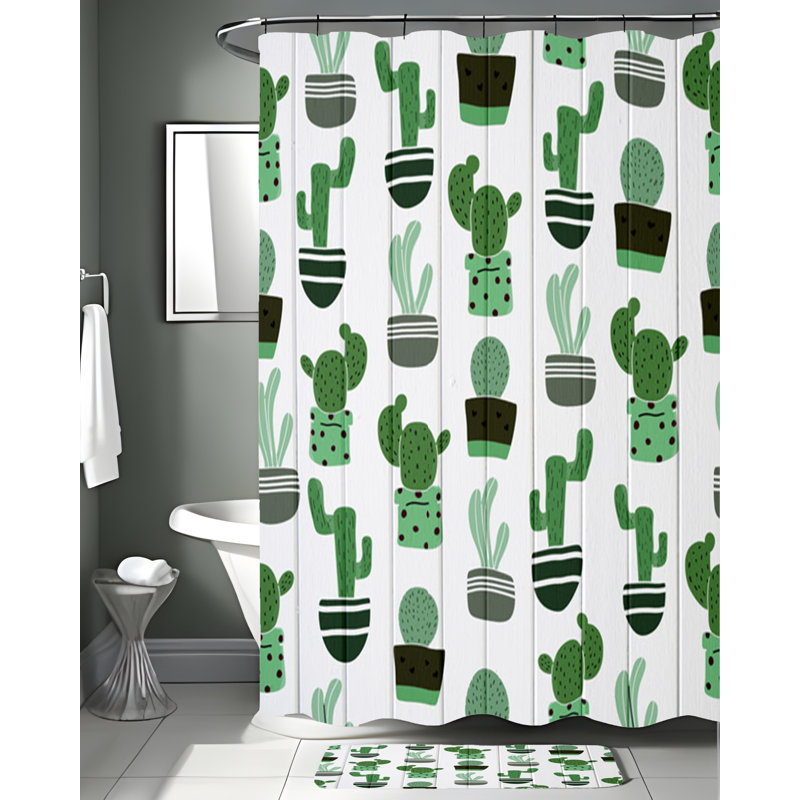 Floral Shower Curtain, 93" H x 70" W