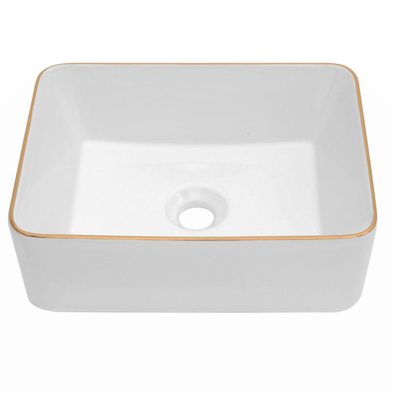 16X12   Ceramic Rectangular Vessel Bathroom Sink