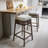 Bali 29.5" Bohemian Dark Brown Woven Rattan Backless Bar Stool with White Square Foam Cushion and Footrest for Kitchen Island or Home Bar-1045175492