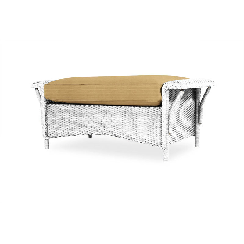 Nantucket Outdoor Ottoman, White, Beach Natural