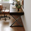 Black Rectangular Solid Wood + Iron with 3 drawers desk-832198696