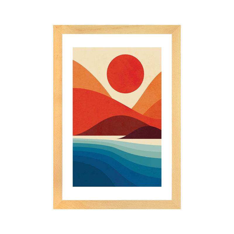 « seaside » par jay fleck-impression sur image, H 24 po x l 16 po x P 1 po, Papier encadré de bois naturel