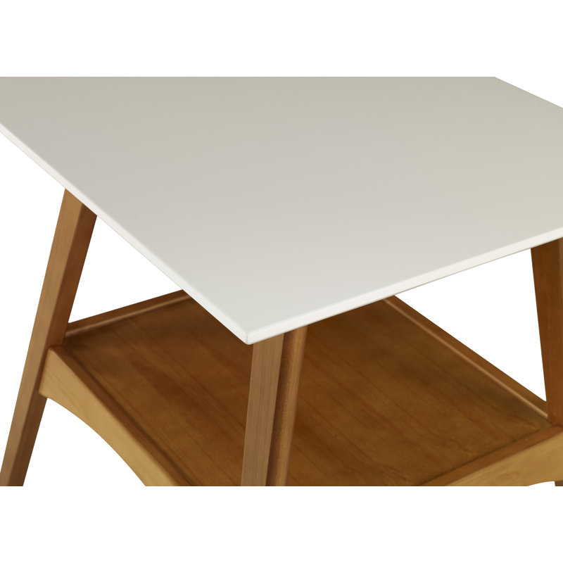 Table de bout Quint Mid Century Modern - Castanho / finition blanche