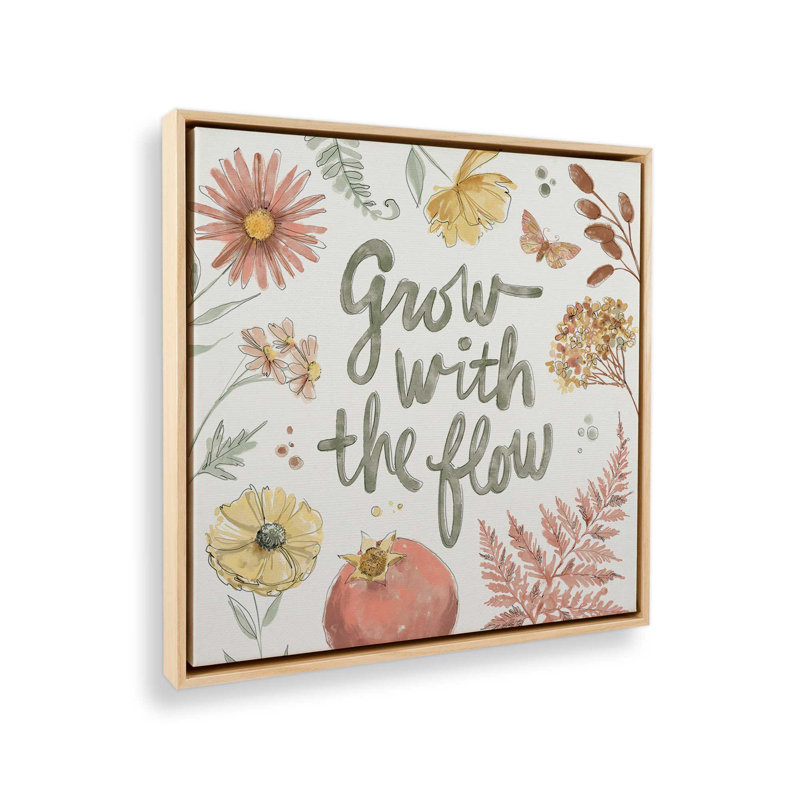 «Botanical Encouragement I», reproduction sur toile, Cadre flottant en érable américain, H 32,75 po x l 32,75 po