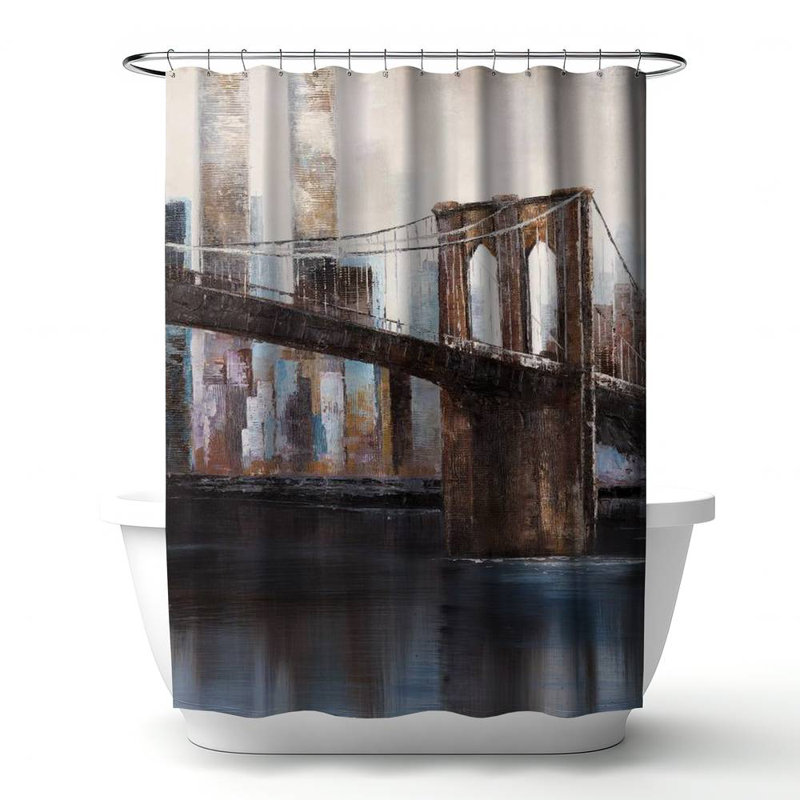 Shower Curtain CI235 – Polyester Shower Curtain, Dye Sublimation Print, 71" W × 74" L