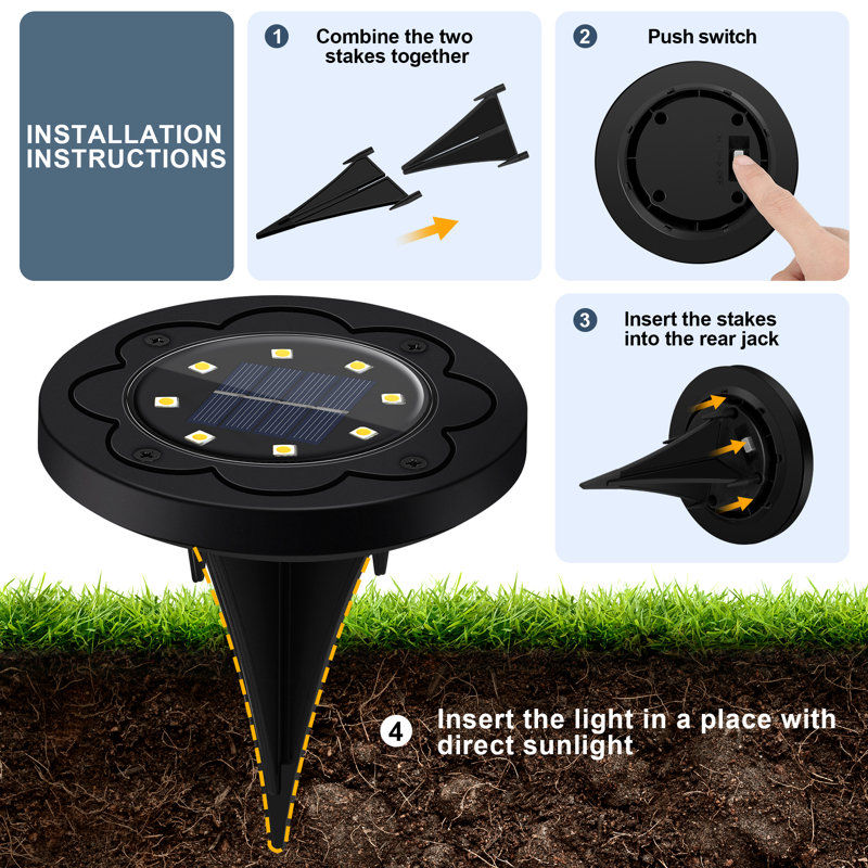 Matte Black Solar Powered Integrated LED Well Light Kit