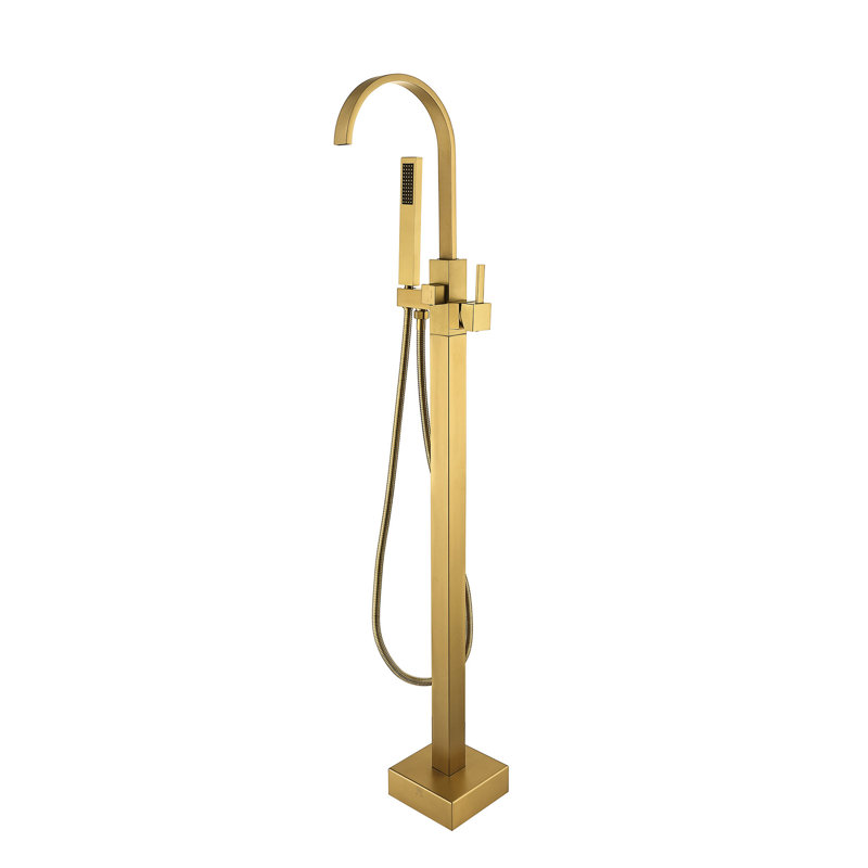 Robinet de douche autoportant doré - Fabrication solide, brossé avec du métal de qualité portatif