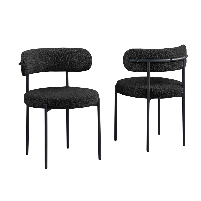 Chaise d'appoint Azianna Boucle, Noir, noir, noir, noir, Noir, noir, noir, noir