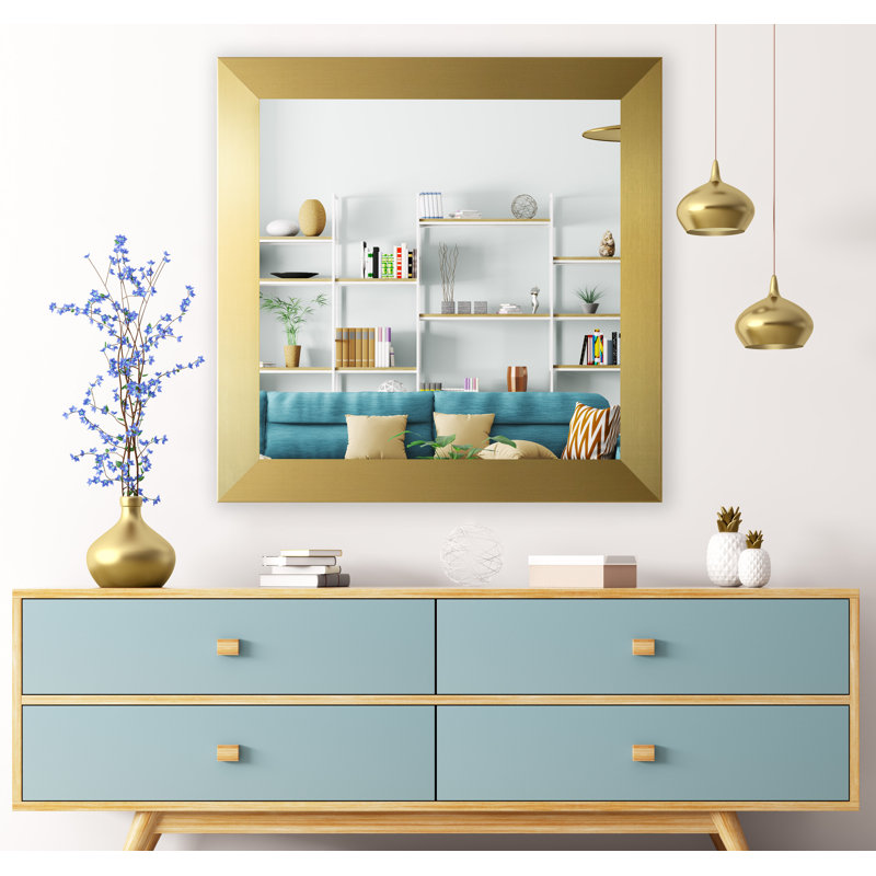 Aureliano Wood Flat Wall Mirror, 39.5" x 39.5"