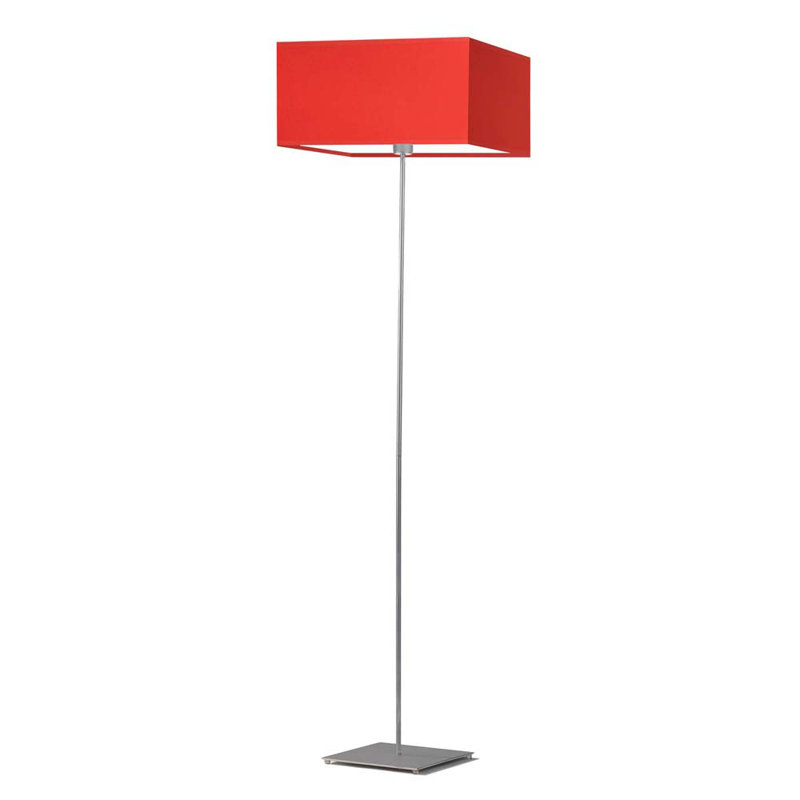 Attallah 156cm Traditional Floor Lamp, Brushed Steel, Red