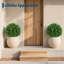 Ensemble de 2 arbres sphériques en forme d'eucalyptus artificiel avec piquets de terre pour jardin extérieur intérieur-1656072207