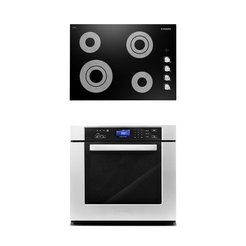 Cosmo 2 Piece Kitchen Appliance Package with 30'' Electric Cooktop , Wall Oven Cosmo