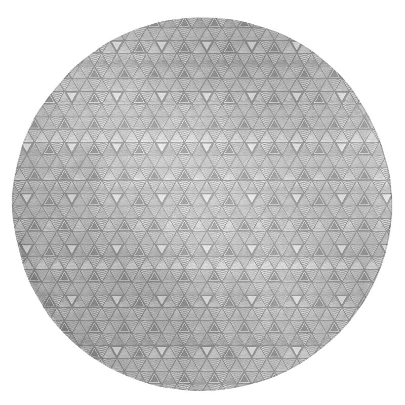 Chenille Geometric Indoor Rug, Round 5'