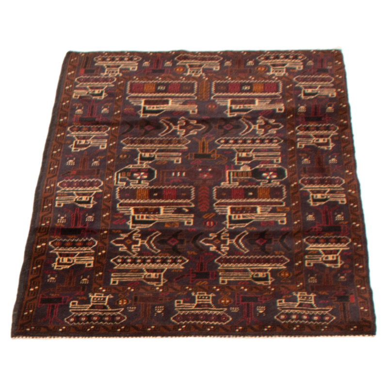 Tapis bleu marine foncé Iolo Rare War 2 pi 10 po x 4 pi 9 po