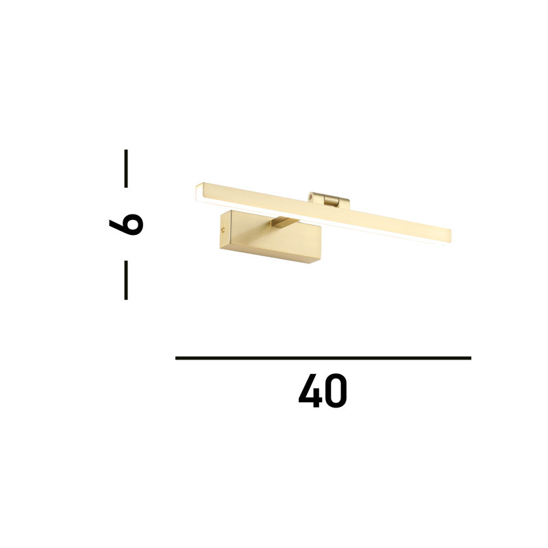 Hardwired LED Wall Mounted Picture Light, Satin Brass