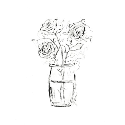 Croquis de roses au fusain par Julie Norkus