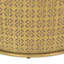 Table basse carrée avec plateau brun classique et base en fer, table simple compacte de 25,5 pouces pour le salon