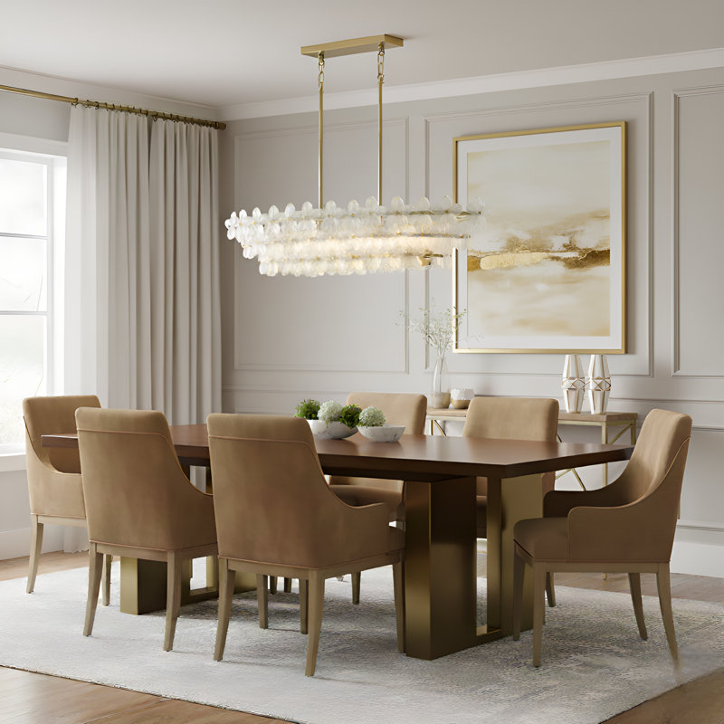 Wright 5-Light Brushed Gold Island Light
