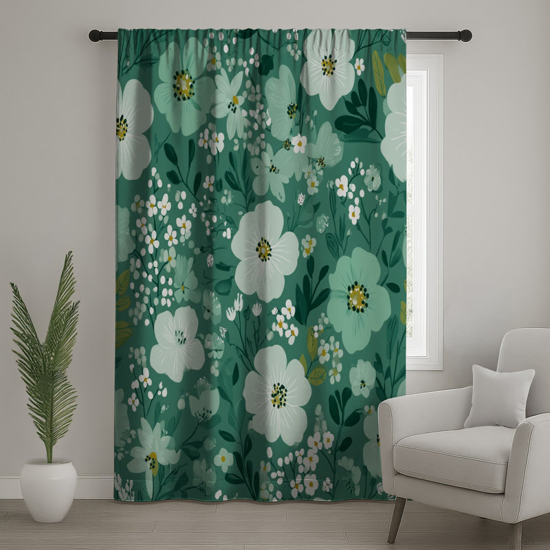 Rideaux floraux, voilages et voilages à motif floral - 1 panneau, 50 po x 92 po - 1 panneau, Transparent