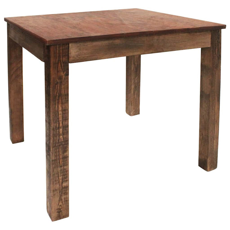 Dining Table Mixed Recycled Wood 82x80x76 cm, 76cm H x 80cm L x 82cm W, Dark Brown