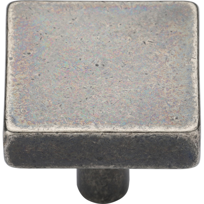 Square Disc Knob, 1.5, Medium White Bronze