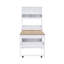Buffet compact 33,5 x 15,7 x 69 pouces avec huche et table de salle à manger pliable, armoire multifonctionnelle avec tablette de rangement et crochets latéraux pour petits espaces, studio, appartement-129032238