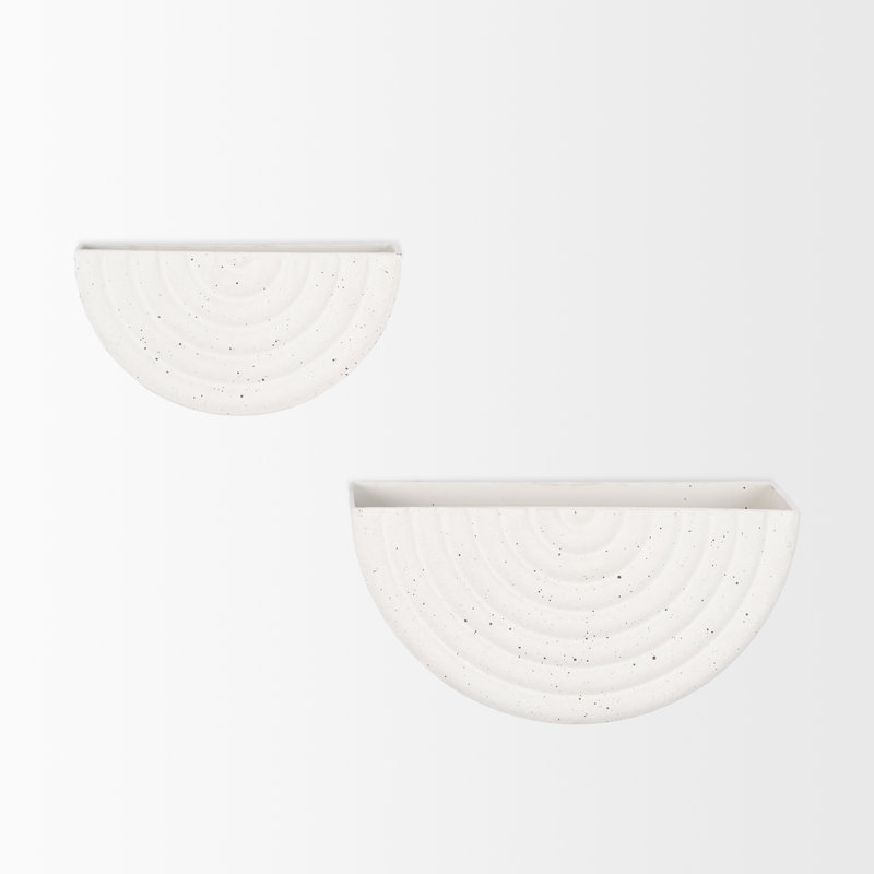 Ensemble de 2 pots à fleurs suspendus Chopra, Blanc
