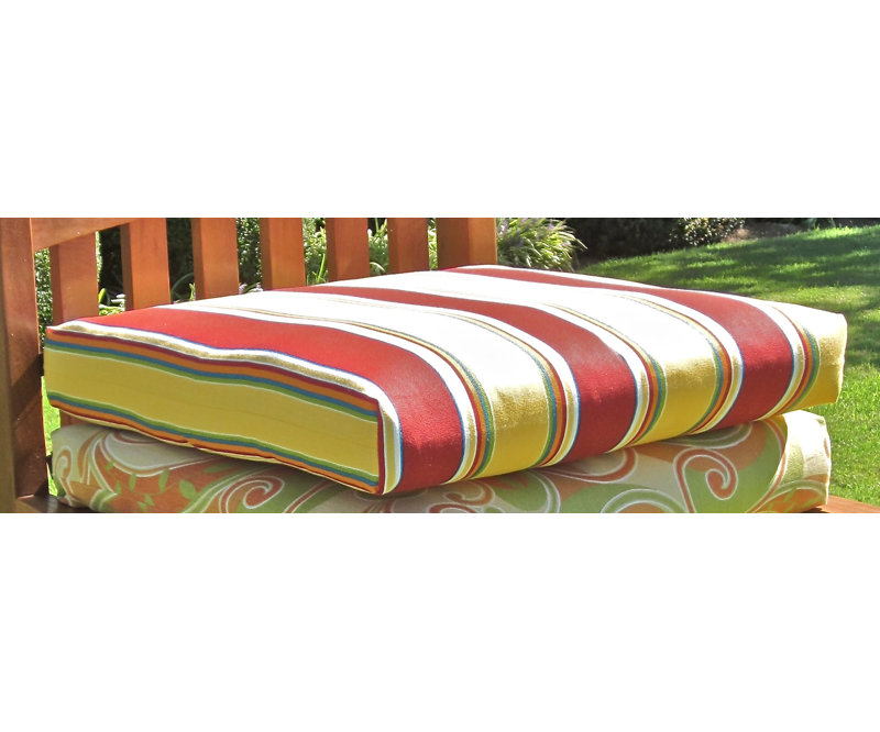 Indoor/Outdoor Adirondack Chair Cushion, Lemon, 3" H x 20" W x 19" D
