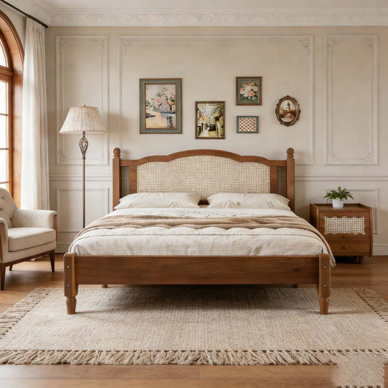 Full Size Wooden Platform Bed