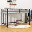 Twin Sturdy Metal Loft Bed With Ladder