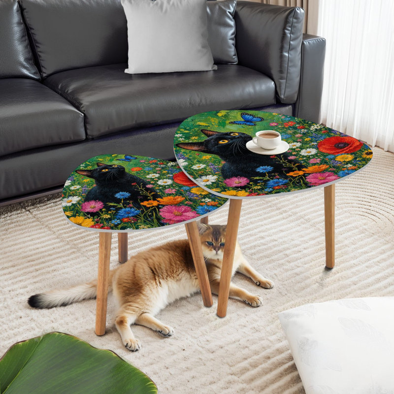 Ensemble de 2 tables basses gigognes Triangle