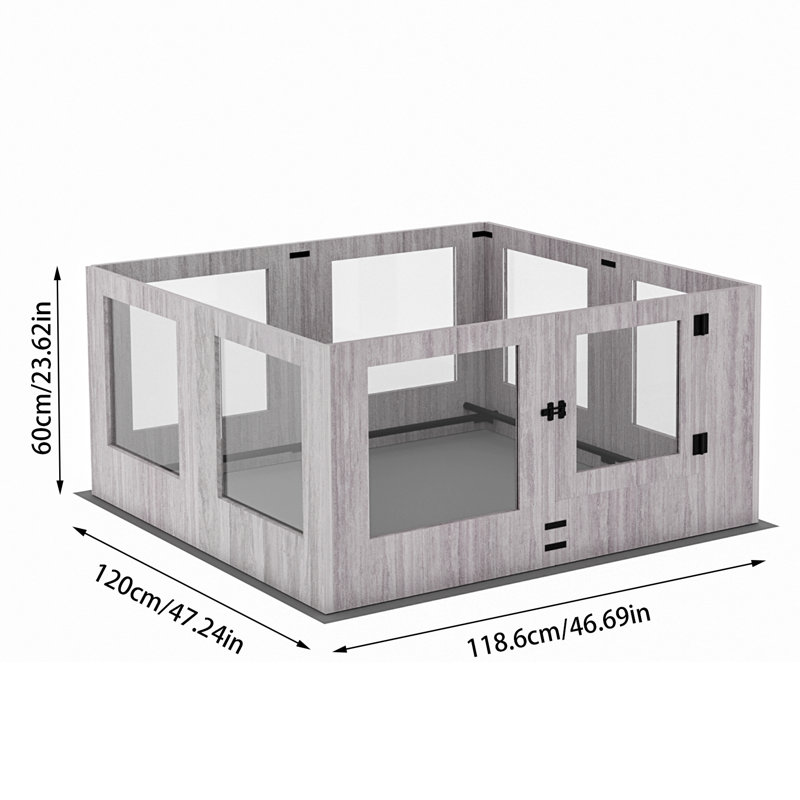 Carrollton Manufactured Wood Exercise Pen With Door, 60cm H x 120.6cm W x 118.6cm D