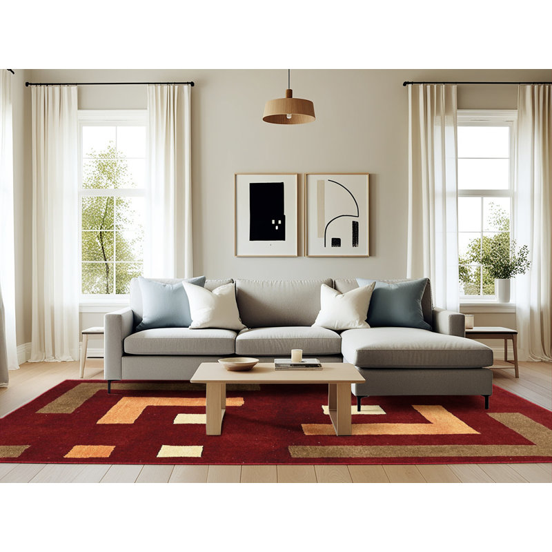 Tapis abstrait moderne 5599, Rectangle 6 pi x 9 pi