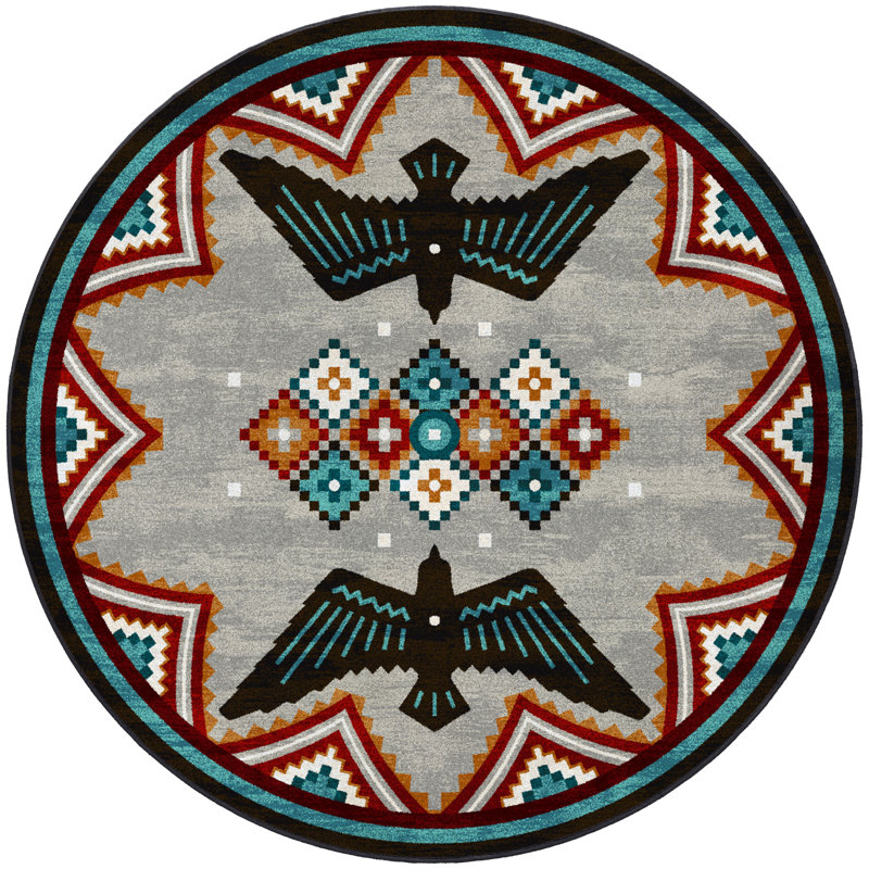 Southwestern Indoor Rug, Round 7'7"